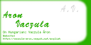 aron vaczula business card